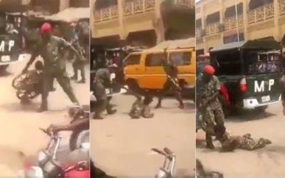 Nigerian soldiers filmed beating up disabled man